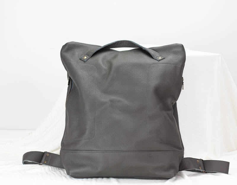 Minos backpack - Grey leather