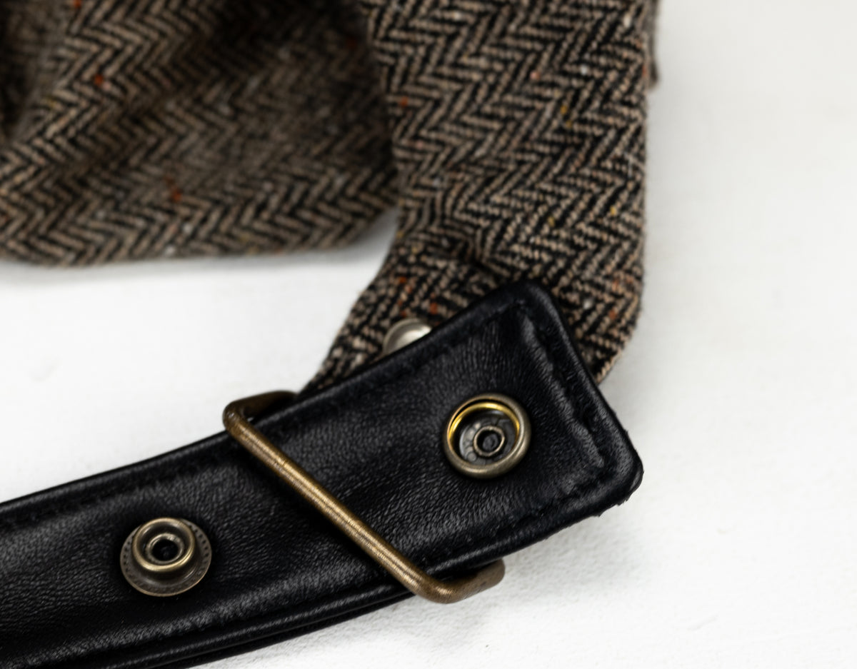 Kallia mini bag - Herringbone wool &amp; leather