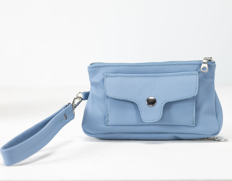 Thalia wallet - Light blue leather