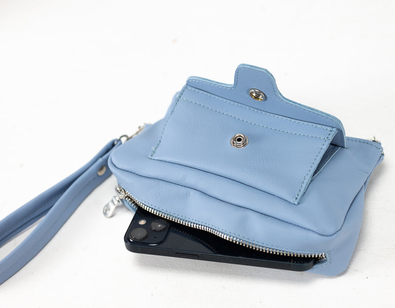 Thalia wallet - Light blue leather