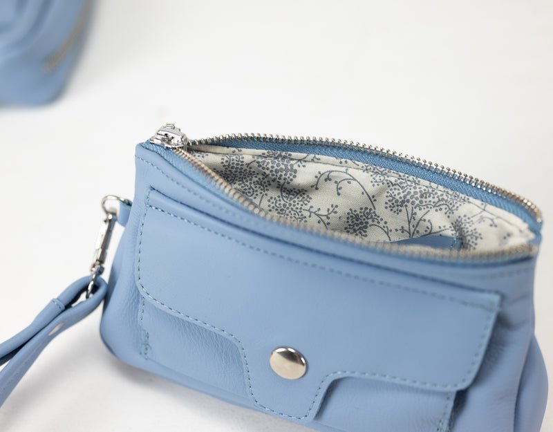 Thalia wallet - Light blue leather - milloobags