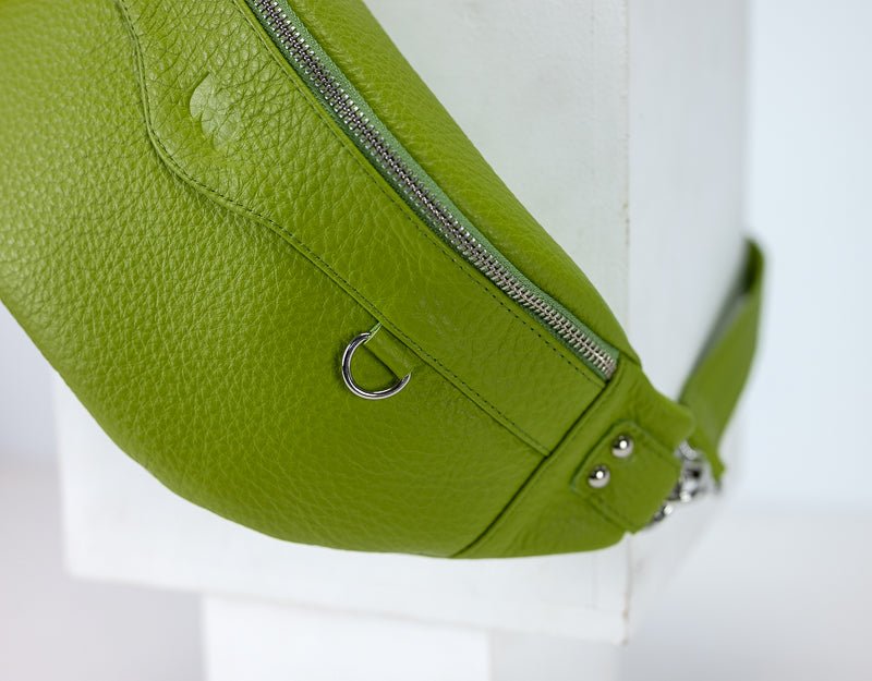Haris fanny pack - Lime green pebbled leather - milloobags