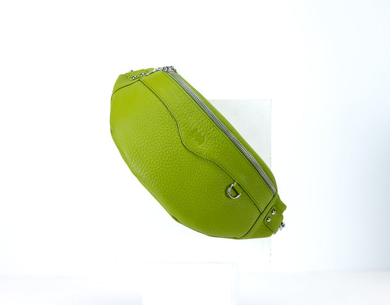 Haris fanny pack - Lime green pebbled leather - milloobags