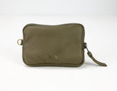Green leather pouch