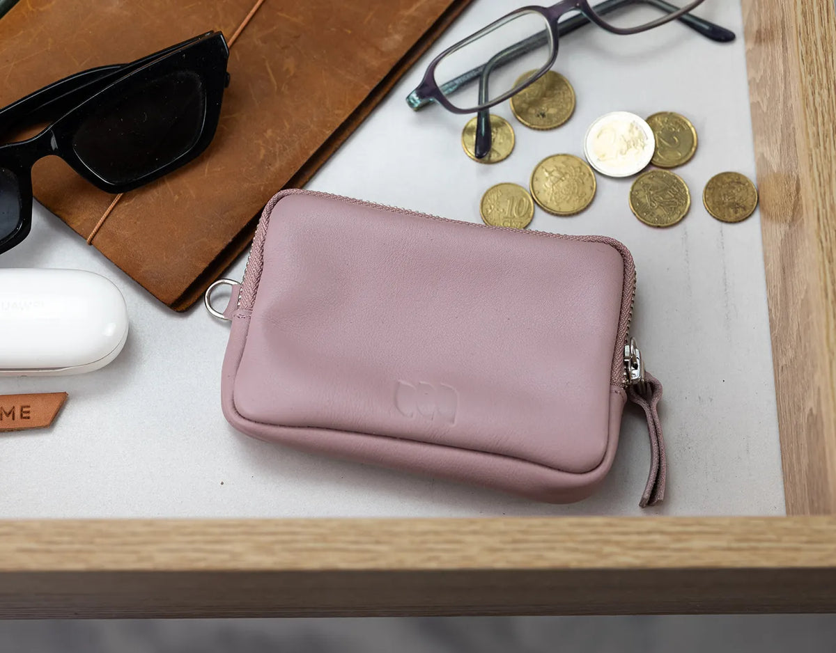 Myrto wallet - Sandy Pink leather