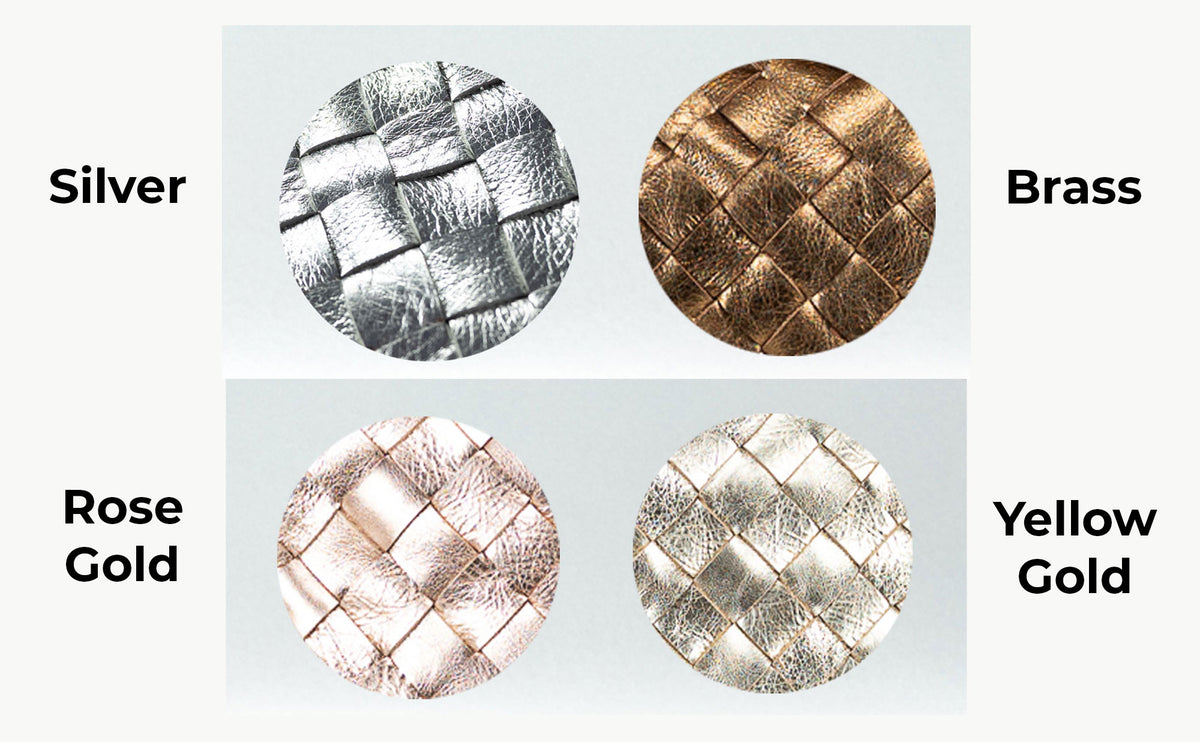 Calisto tote bag - Brass handwoven leather