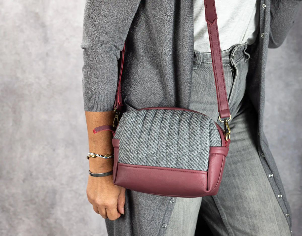 Calliope bag - Leather and Grey wool