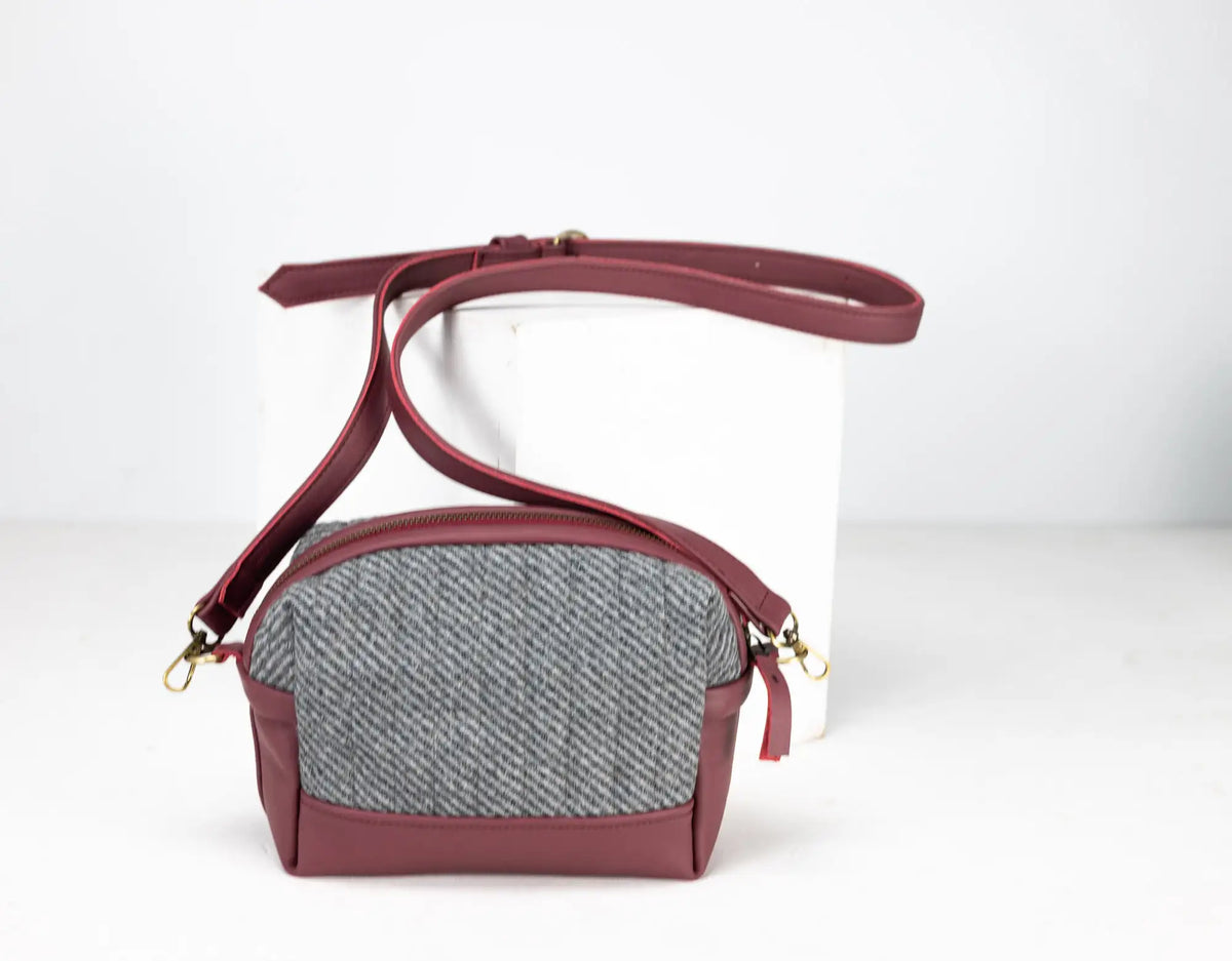 Calliope bag - Leather and Grey wool