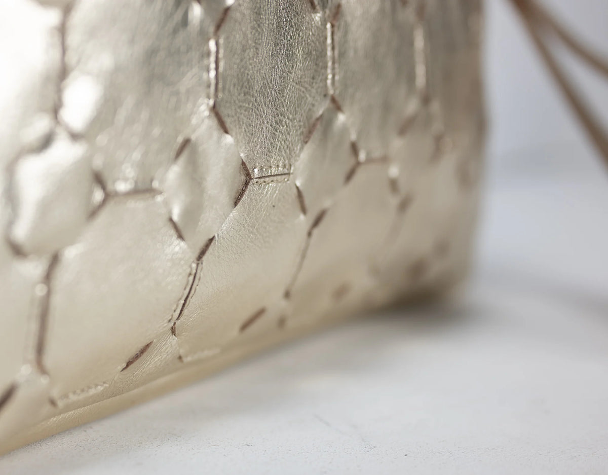 Athena Laptop Clutch - Yellow Gold leather
