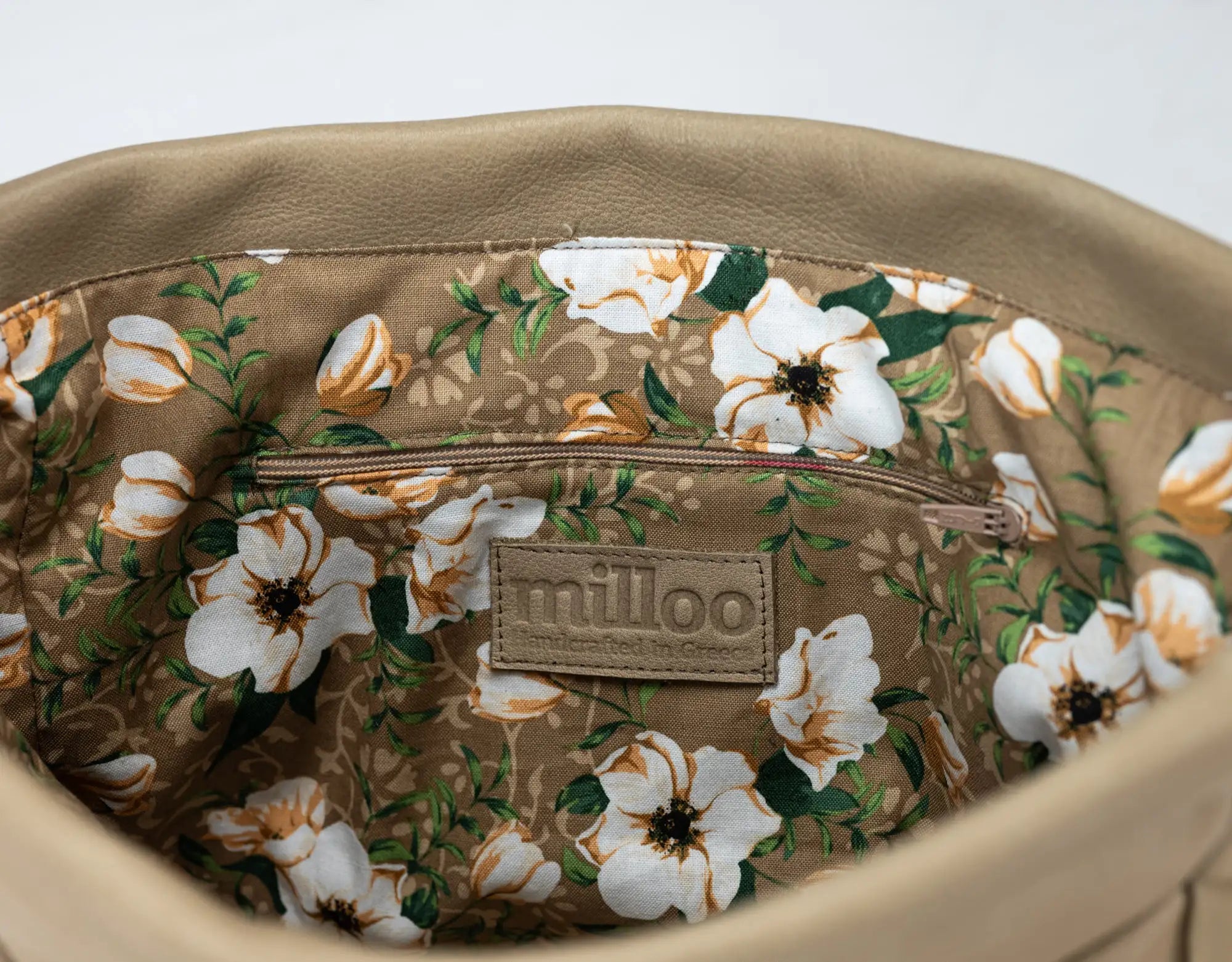 Floral-patterned bag with &