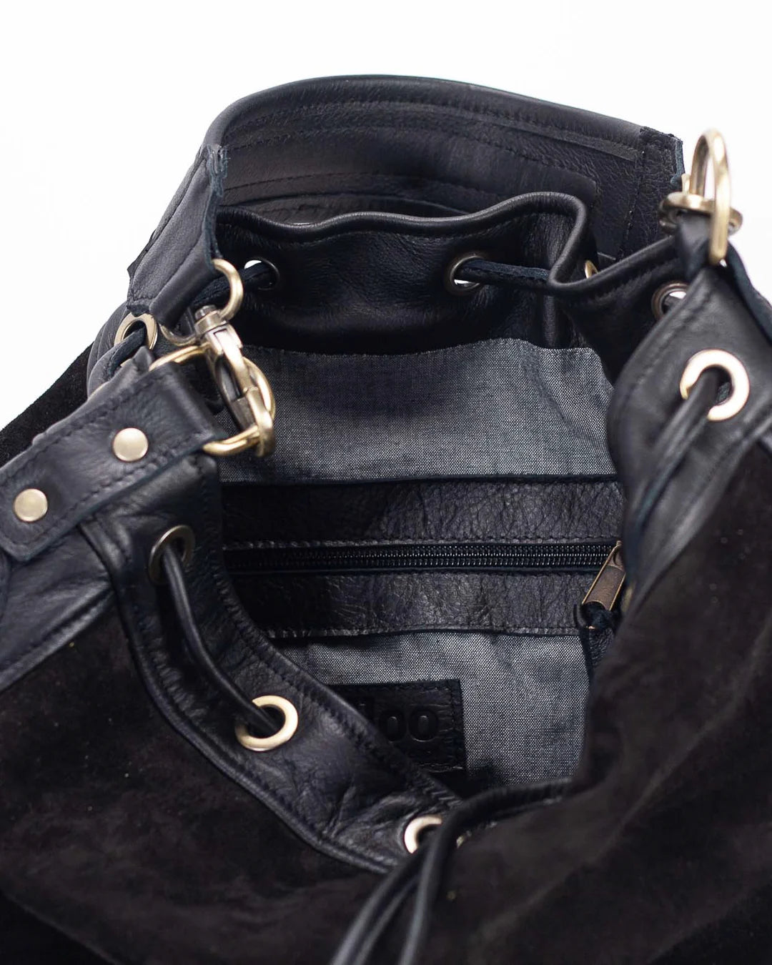 Danae bag - Black suede leather