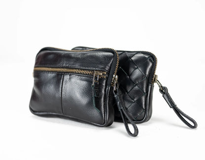 Antheia Mini wallet - Black Leather