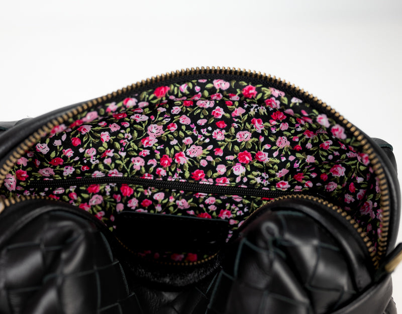 Calliope bag - Handwoven black leather