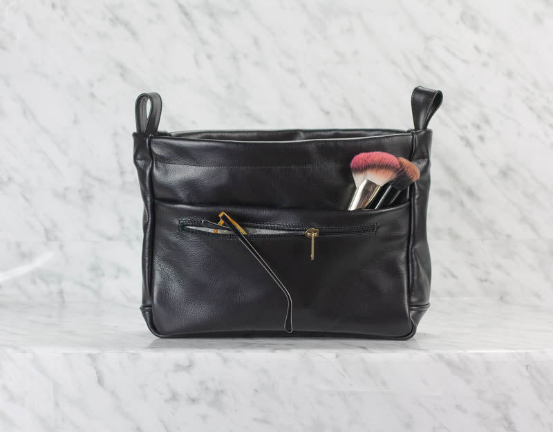 Purse Insert - Black leather