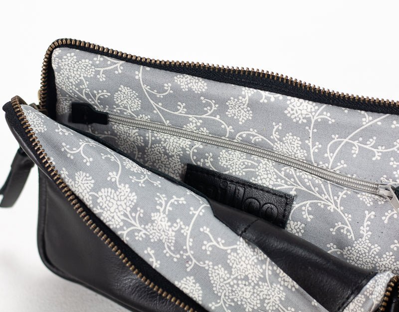 Antheia wallet - Black leather - milloobags