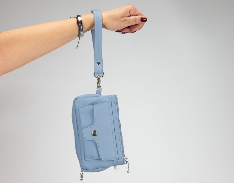 Thalia wallet - Light blue leather - milloobags