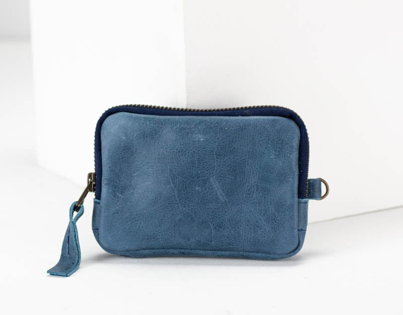 Myrto wallet - Blue distressed leather - milloobags