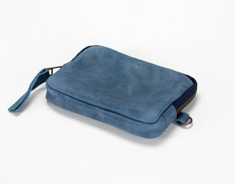 Myrto wallet - Blue distressed leather - milloobags