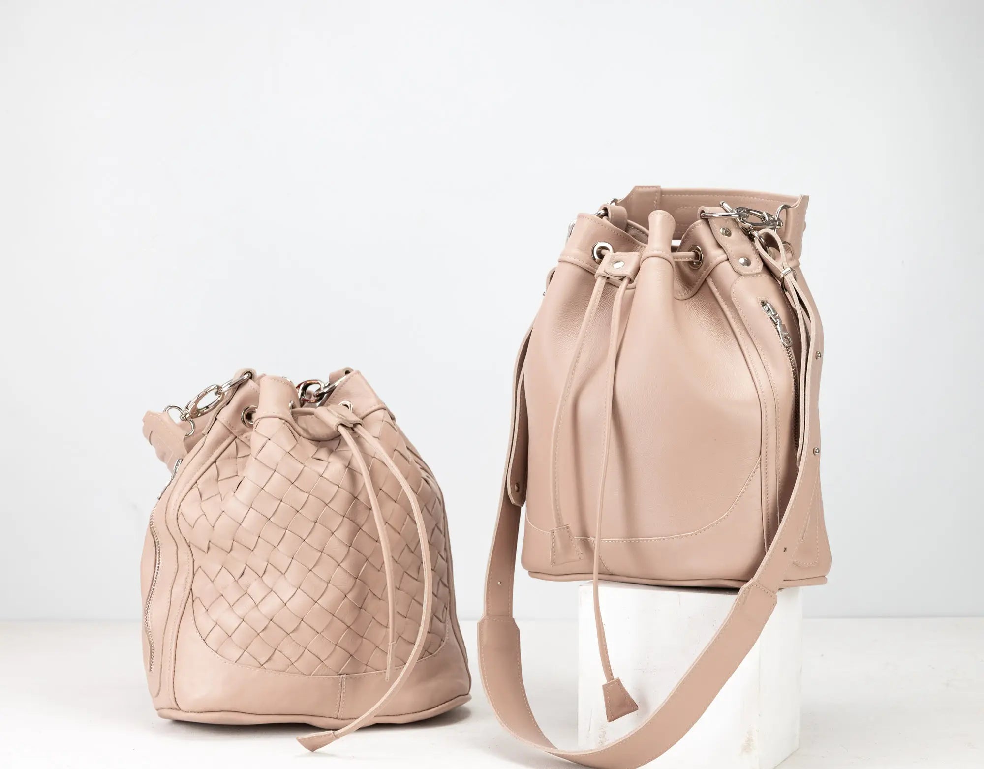 Danae Bucket τσάντα - Blush Pink Δέρμα