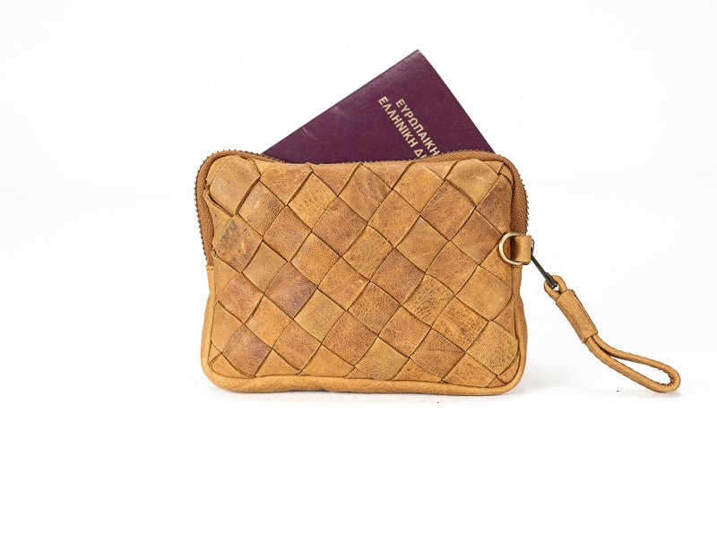 Antheia mini wallet - Brown distressed leather - milloobags