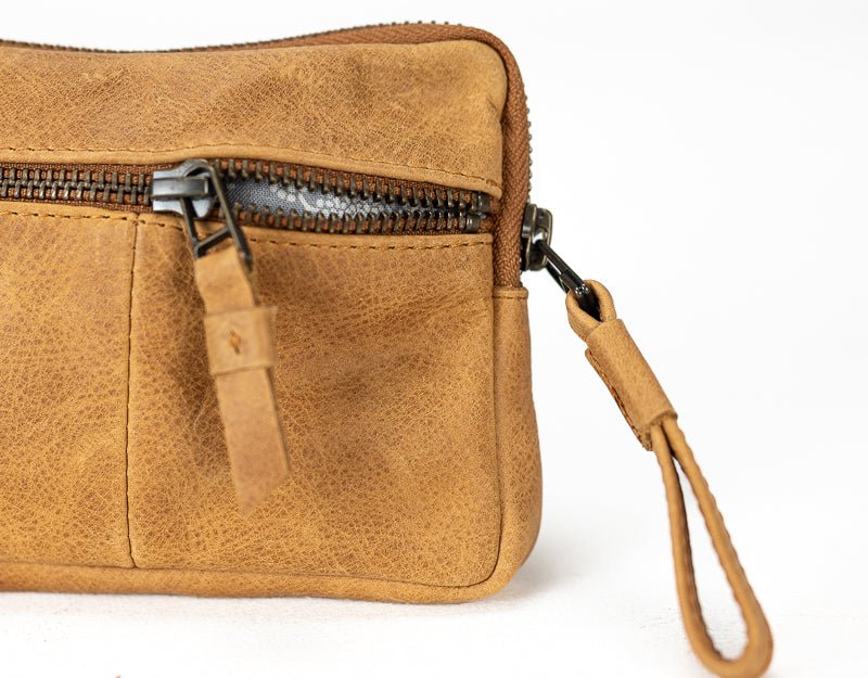 Antheia mini wallet - Brown distressed leather - milloobags
