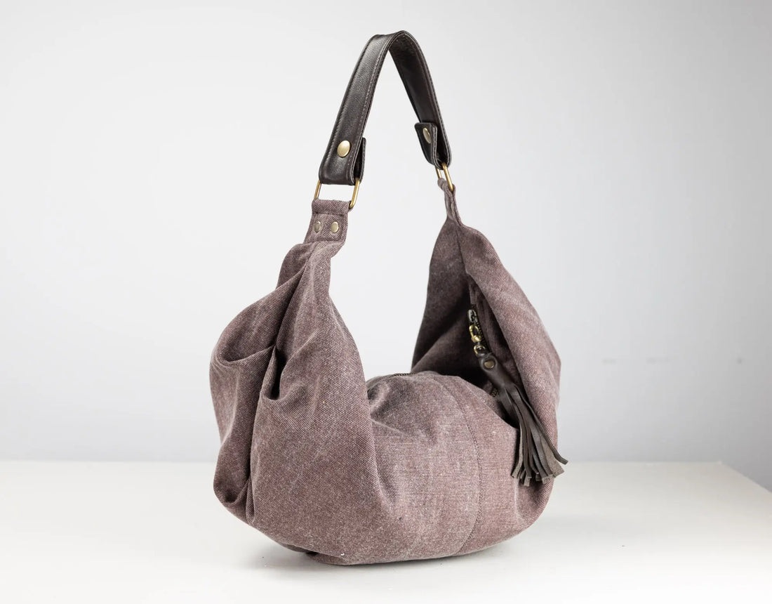 Kallia Mini Bag - Leather &amp; Brown Canvas