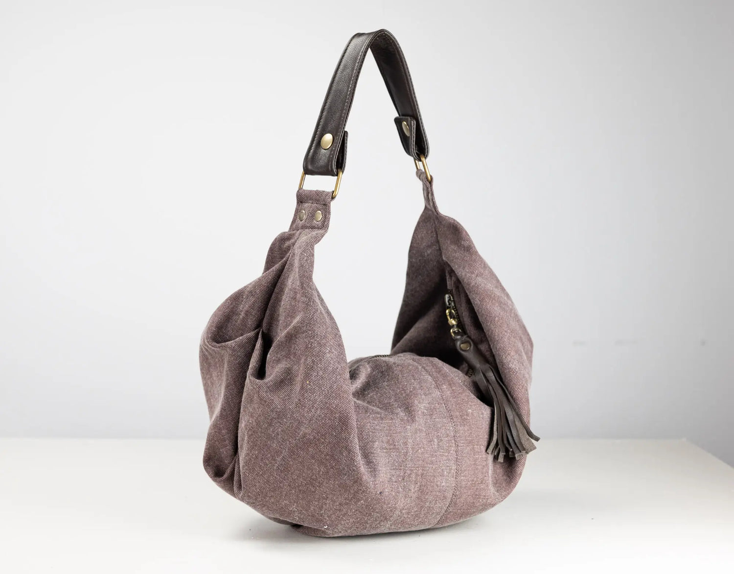 Kallia Mini Bag - Leather &amp; Brown Canvas