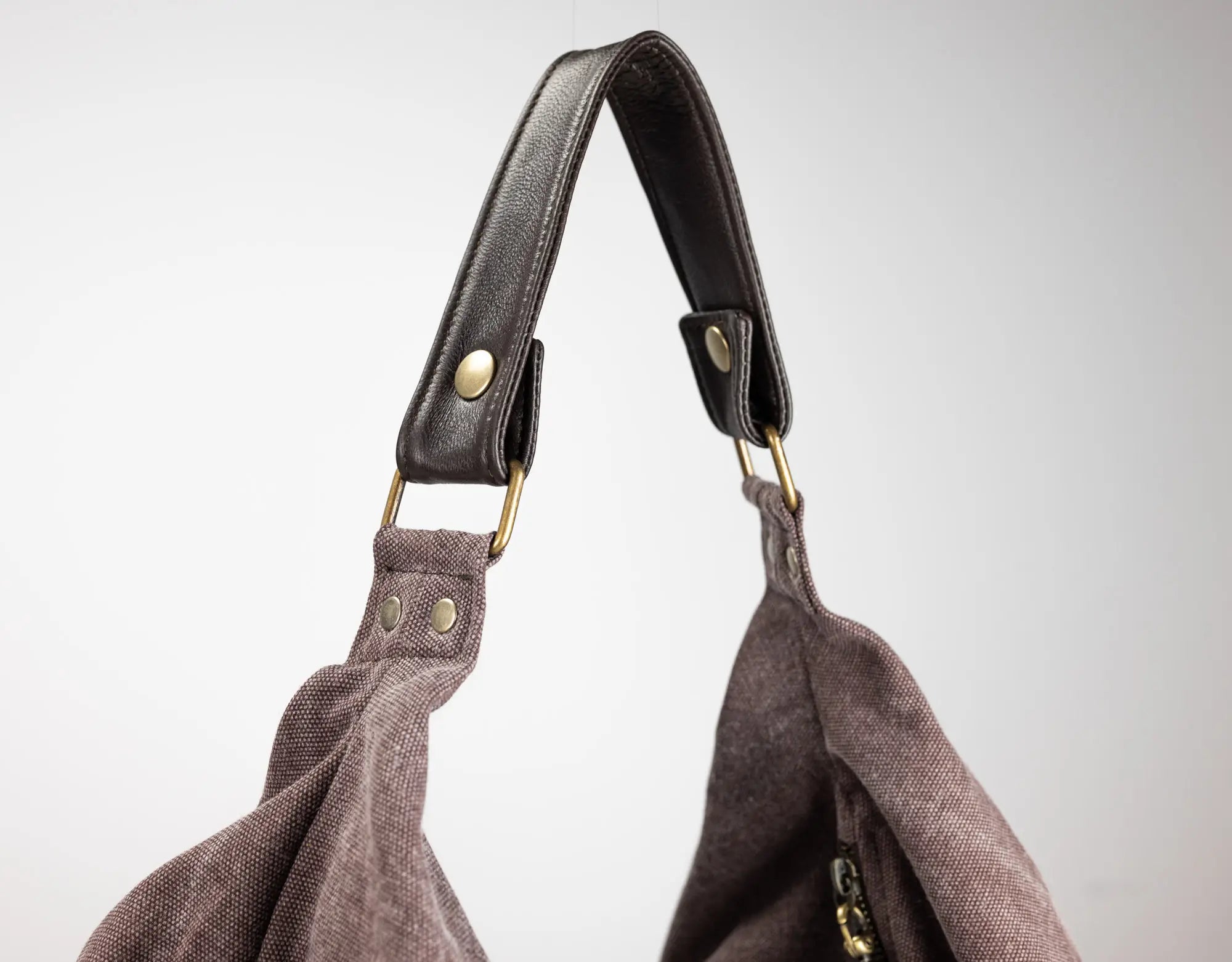 Kallia Mini Bag - Leather &amp; Brown Canvas