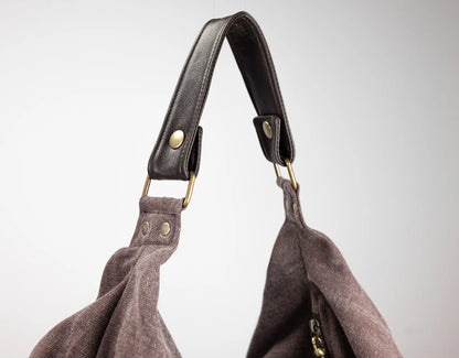 Kallia Mini Bag - Leather &amp; Brown Canvas