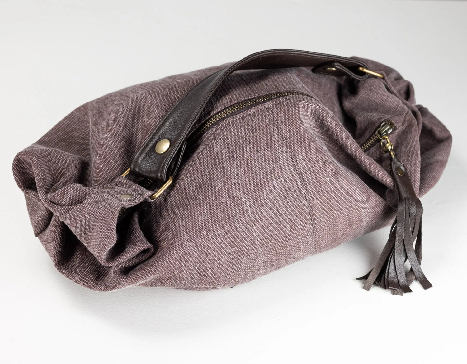 Kallia Mini Bag - Leather &amp; Brown Canvas