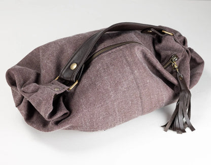 Kallia Mini Bag - Leather &amp; Brown Canvas
