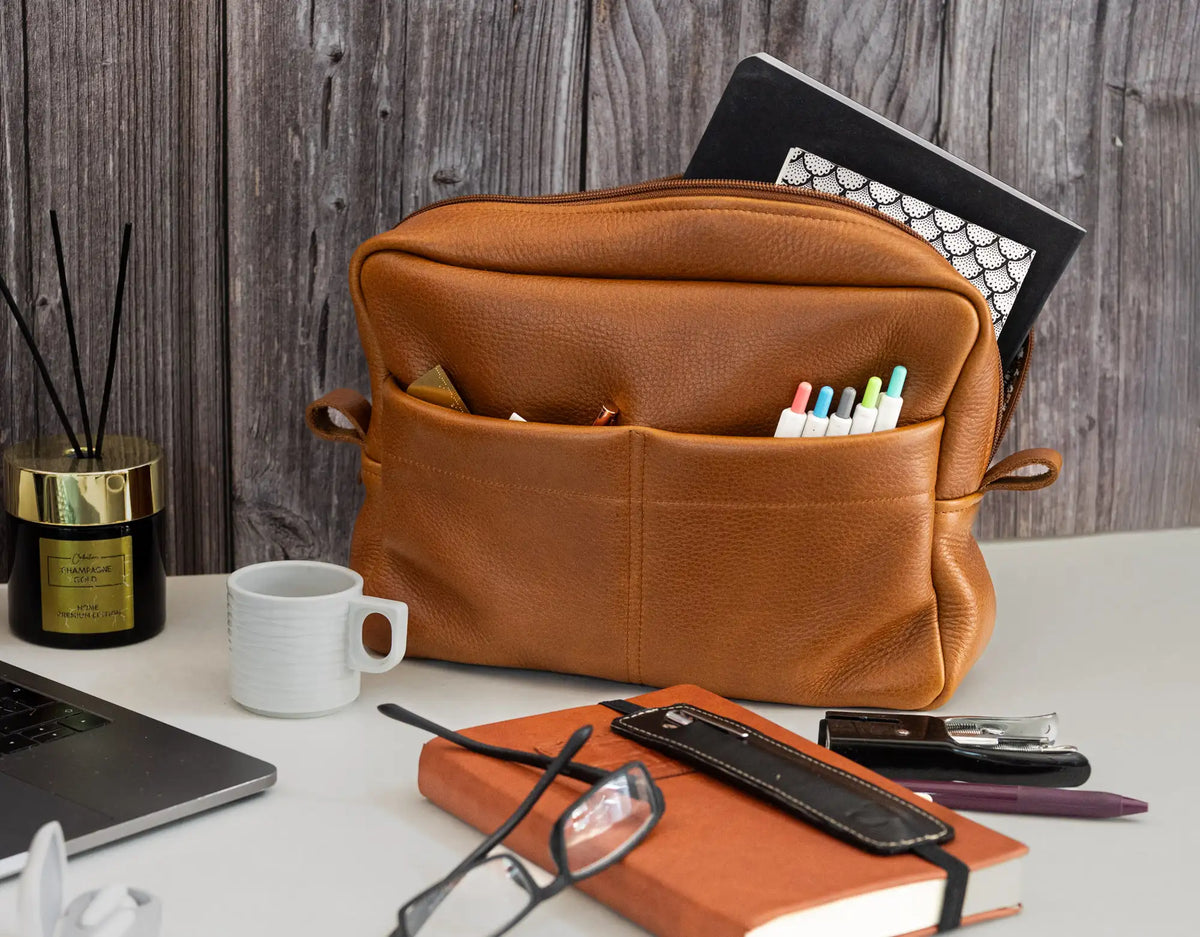 Ydra organizer - Brown leather