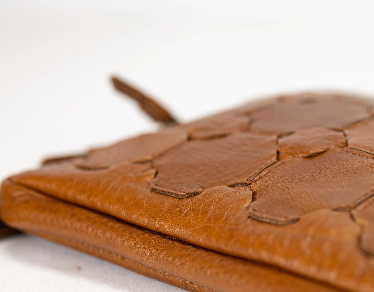Athena Laptop Clutch - Brown leather