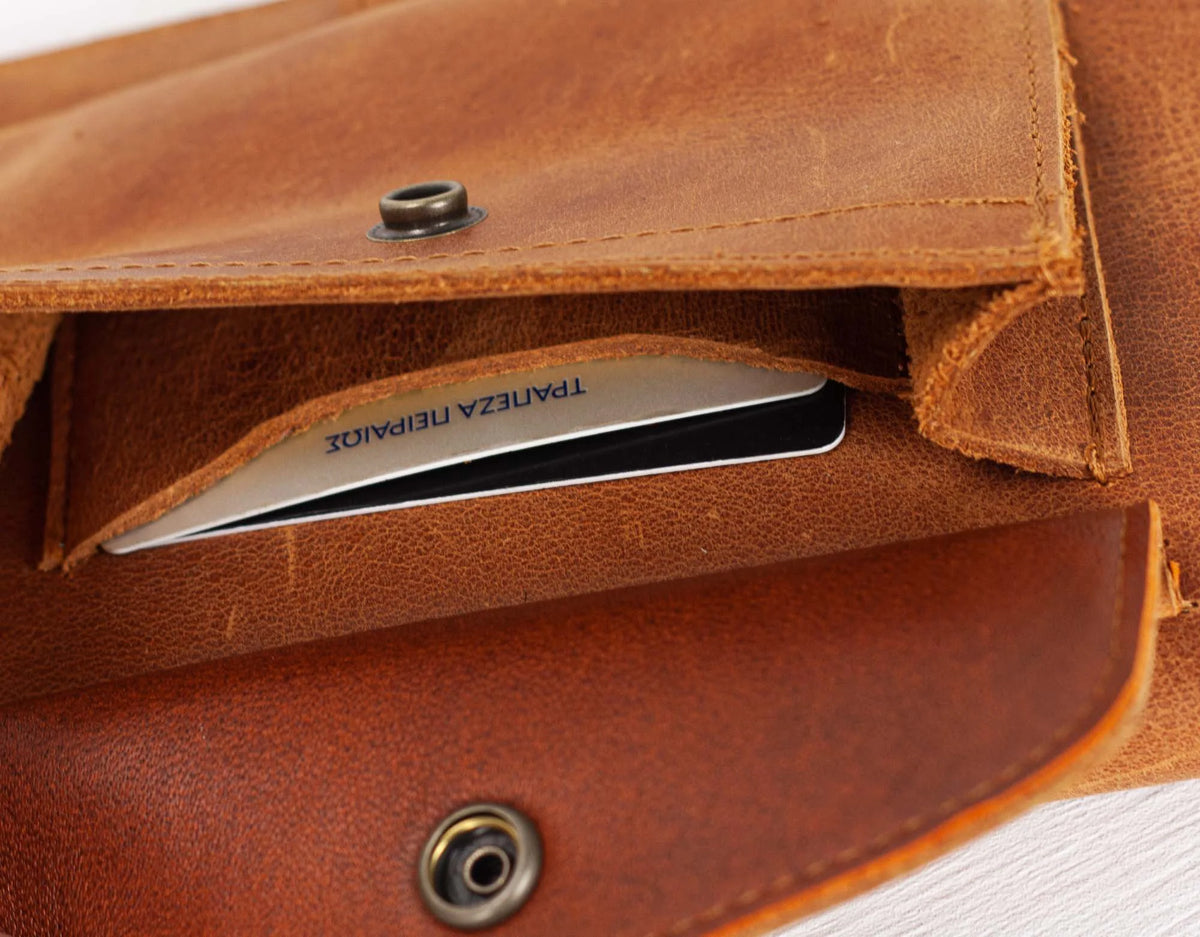 Iole wallet - Brown leather