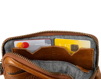 Antheia Mini wallet - Καφέ Δέρμα