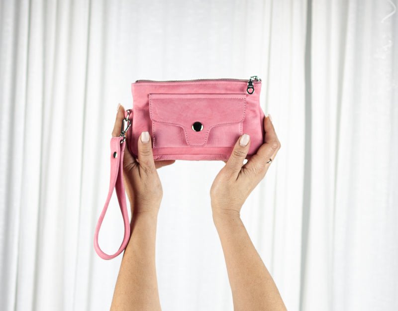 Thalia wallet - Bubble pink leather - milloobags