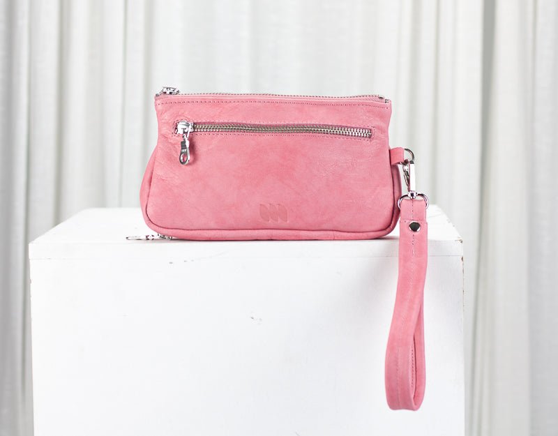 Thalia wallet - Bubble pink leather - milloobags