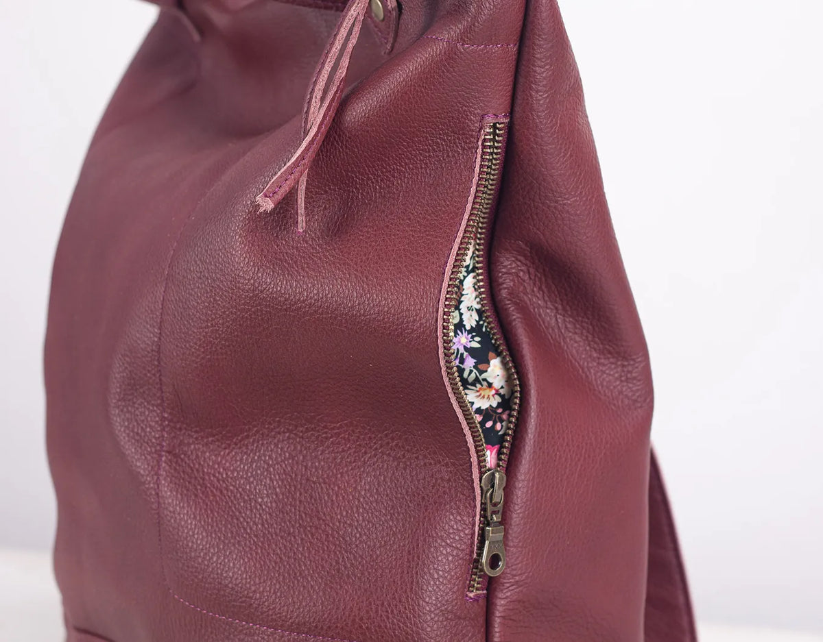 Minos backpack - Burgundy leather