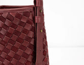 burgundy leather textured bag