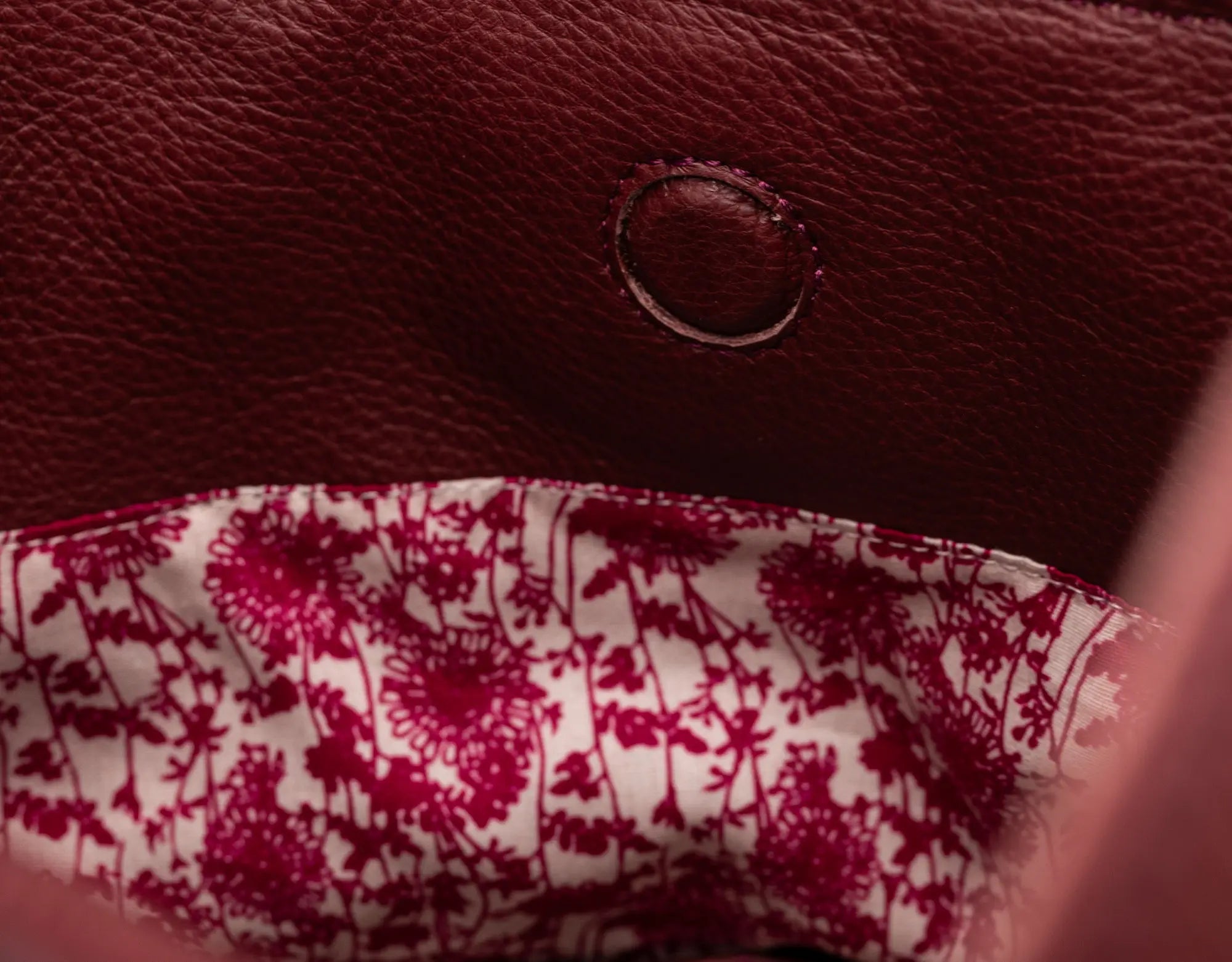burgundy leather textured bag