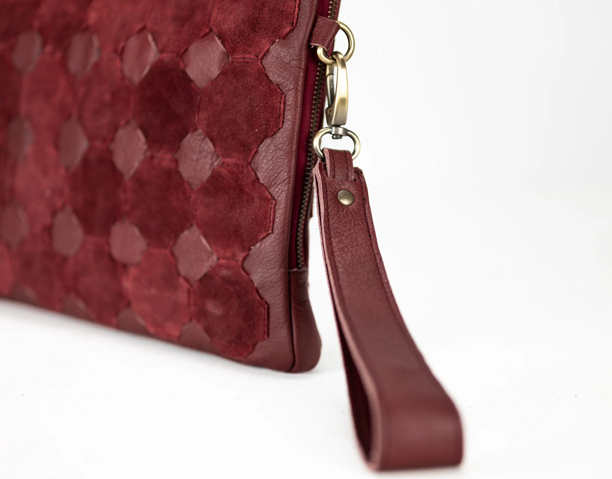 Athena Tablet Clutch - Burgundy