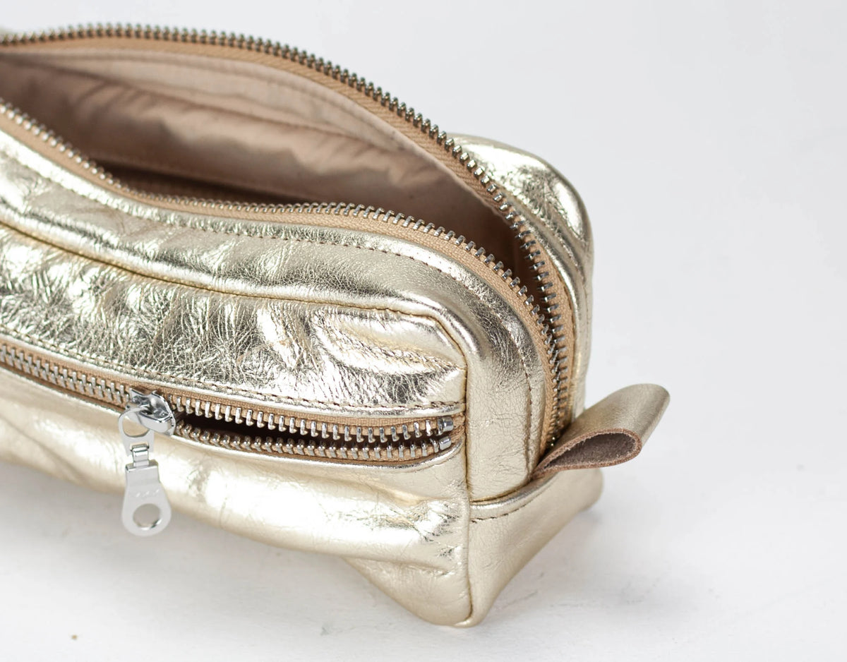 Brick case - Gold, Bronze or silver coated leather