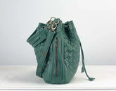 Petrol Green leather bucket bag milloo