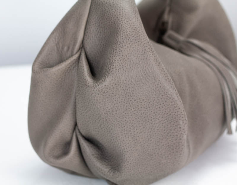 Kallia mini bag - Stone grey leather - milloobags