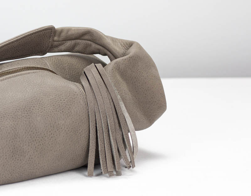 Kallia mini bag - Stone grey leather - milloobags