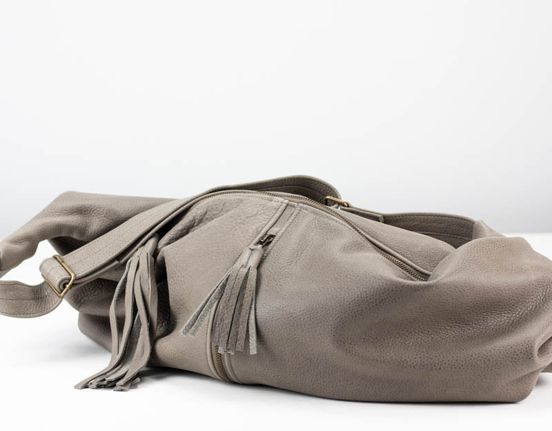 Kallia crossbody bag - Stone grey leather - milloobags