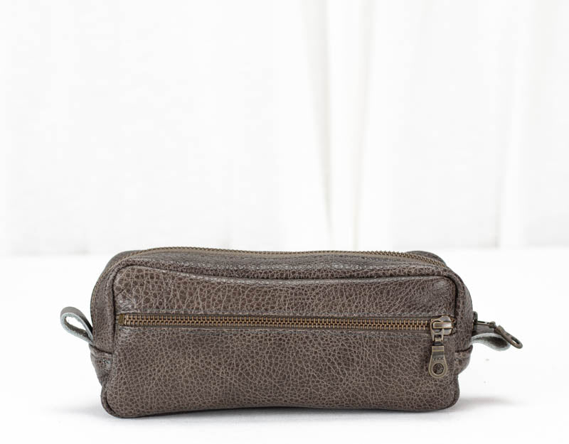 Brick case - Grey soft pebbled leather - milloobags