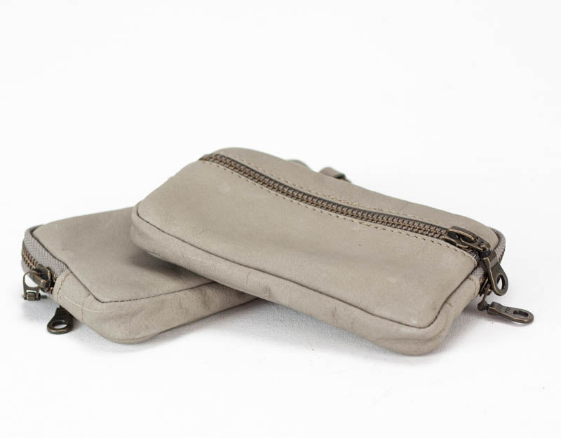 Antheia wallet - Light Grey leather - milloobags