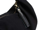 Kallia mini bag - Black canvas and Black leather - milloobags