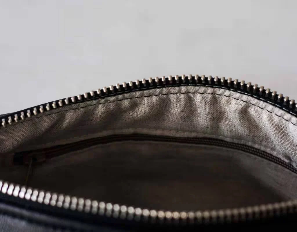 Estia case - Floral canvas and Black leather